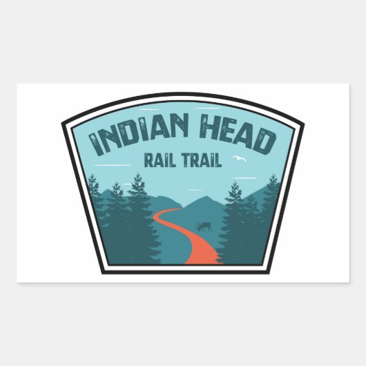Sticker Rectangulaire Chemin de fer Indian Head (Devant)