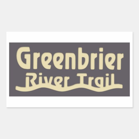 Sticker Rectangulaire Chemin de la rivière Greenbrier (Devant)