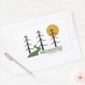 Sticker Rectangulaire Chemin du parc national Redwood (Enveloppe)