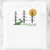 Sticker Rectangulaire Chemin du parc national volcanique de Lassen (Sac)