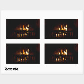 Sticker Rectangulaire Cheminée à la maison (Feuille)