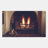 Sticker Rectangulaire Cheminée à la maison (Devant)