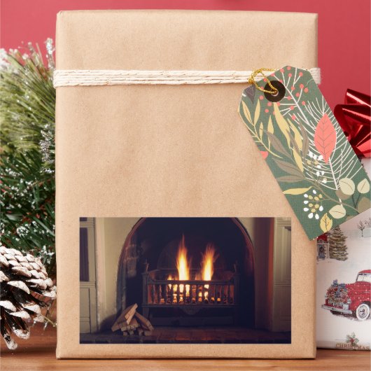 Sticker Rectangulaire Cheminée à la maison (vacances)