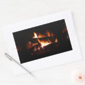 Sticker Rectangulaire Cheminée Chaleureuse Photographie de scène hiverna (Enveloppe)