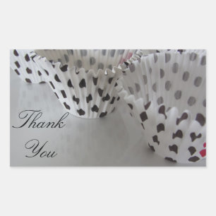Sticker Rectangulaire Chemises à pois pour cupcakes