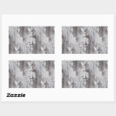 Sticker Rectangulaire Chêne blanc Maui déchiré apparence de grains de bo (Feuille)