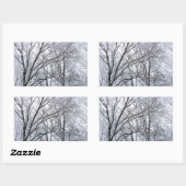 Sticker Rectangulaire Chêne couvert de neige (Feuille)