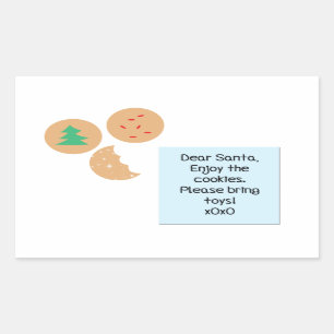 Sticker Rectangulaire Cher Père Noël - Apportez des jouets