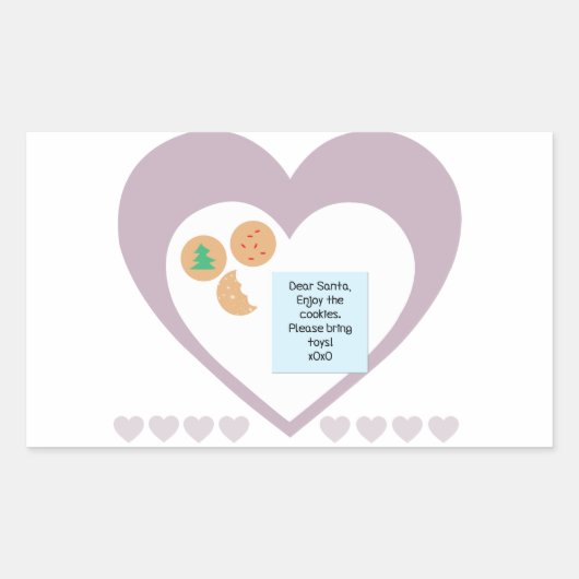 Sticker Rectangulaire Cher Père Noël - Apportez des jouets (Devant)
