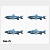 Sticker Rectangulaire Cherokee Lake Tennessee Fish (Feuille)