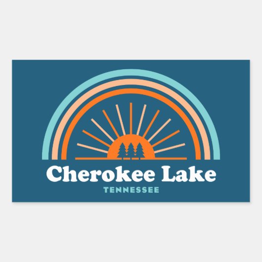 Sticker Rectangulaire Cherokee Lake Tennessee Rainbow (Devant)