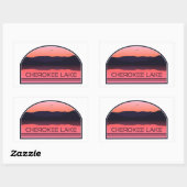 Sticker Rectangulaire Cherokee Lake Tennessee Red Sunrise (Feuille)