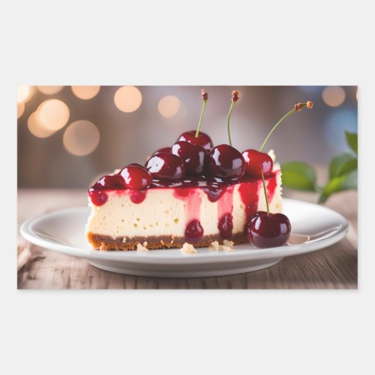 Sticker Rectangulaire Cherry Cheesecake (Devant)