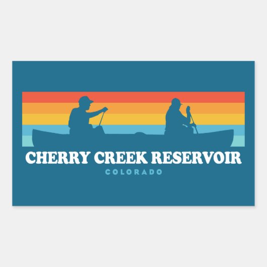 Sticker Rectangulaire Cherry Creek Réservoir Colorado Canoe (Devant)