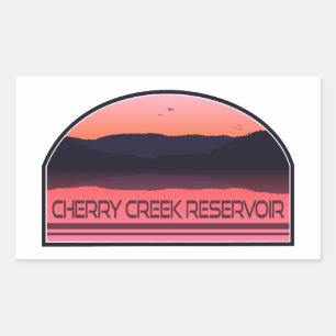Sticker Rectangulaire Cherry Creek Réservoir Colorado Red Sunrise