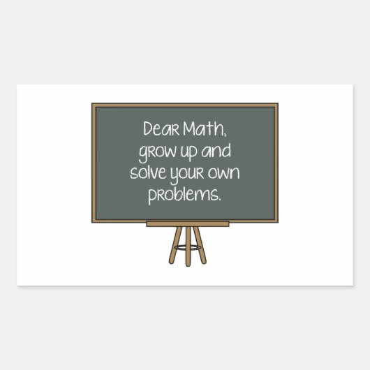 Sticker Rectangulaire Chers Maths, Augmentez Et Résolvez Vos Propres Pro (Devant)