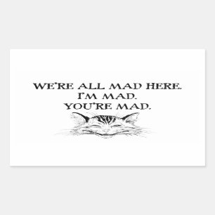 Sticker Rectangulaire Cheshire Cat - Nous sommes tous Mad