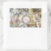 Sticker Rectangulaire Cheshire Chat Alice Wonderland Classic (Sac)