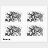 Sticker Rectangulaire Cheshire Chat caché dans un arbre (Feuille)