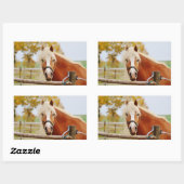 Sticker Rectangulaire Cheval À La Porte (Feuille)