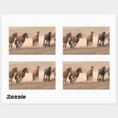 Sticker Rectangulaire Cheval À L'Automne II (Feuille)