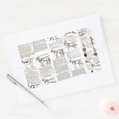 Sticker Rectangulaire Cheval Antique Publicité Journal Art (Enveloppe)