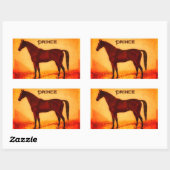 Sticker Rectangulaire cheval arabe - personnalisées (Feuille)