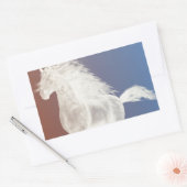 Sticker Rectangulaire Cheval blanc (Enveloppe)