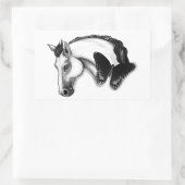 Sticker Rectangulaire Cheval blanc et design papillon (Sac)