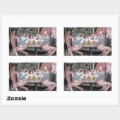 Sticker Rectangulaire Cheval carrousel rose (Feuille)