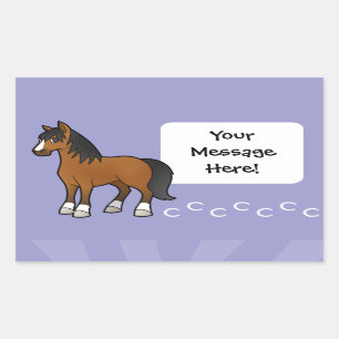 Sticker Rectangulaire Cheval de bande dessinée