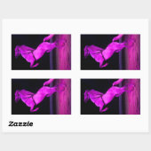 Sticker Rectangulaire Cheval de cirque rose (Feuille)