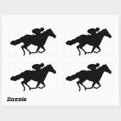 Sticker Rectangulaire Cheval de course (Feuille)