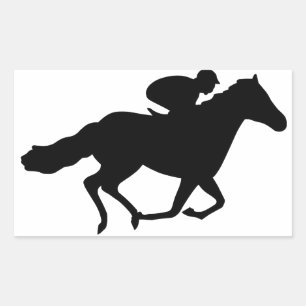 Sticker Rectangulaire Cheval de course