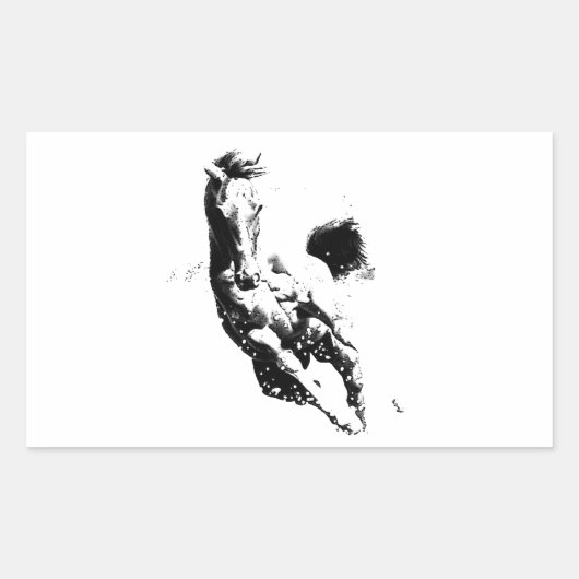 Sticker Rectangulaire Cheval de course (Devant)
