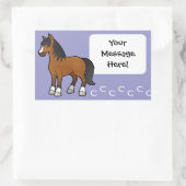 Sticker Rectangulaire Cheval de Dessin Animé (Sac)