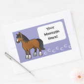 Sticker Rectangulaire Cheval de Dessin Animé (Enveloppe)