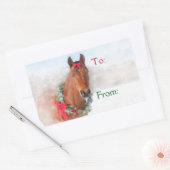 Sticker Rectangulaire Cheval de Noël (Enveloppe)