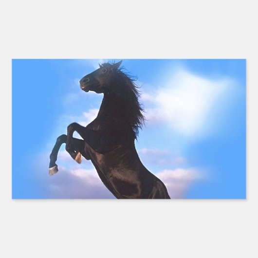 Sticker Rectangulaire Cheval d'élevage (Devant)