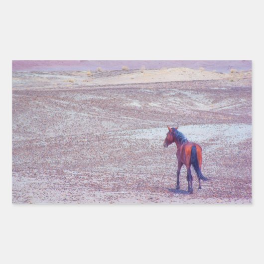 Sticker Rectangulaire Cheval du désert P8640 (Devant)