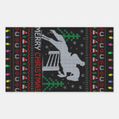 Sticker Rectangulaire Cheval équitation Sauts Joyeux Noël (Devant)