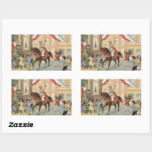Sticker Rectangulaire Cheval équitation Sinterklaas Dutch St. Nick Vinta (Feuille)