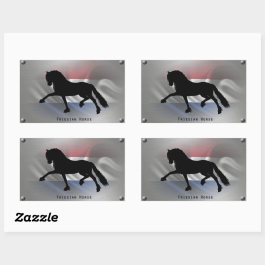 Sticker Rectangulaire Cheval frison (Feuille)