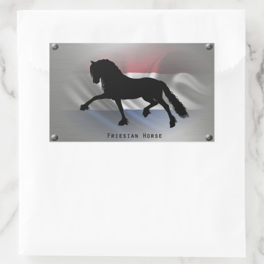 Sticker Rectangulaire Cheval frison (Sac)