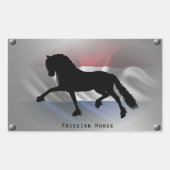 Sticker Rectangulaire Cheval frison (Devant)