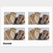 Sticker Rectangulaire Cheval islandais adorable (Feuille)