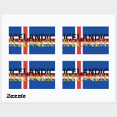 Sticker Rectangulaire Cheval islandais | Drapeau de l'Islande (Feuille)