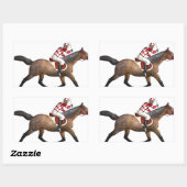 Sticker Rectangulaire Cheval Racing Jockey et Horse (Feuille)