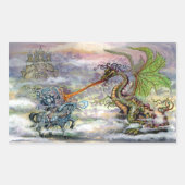 Sticker Rectangulaire Chevalier n Dragon (Devant)