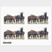 STICKER RECTANGULAIRE CHEVAUX (Feuille)